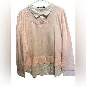 Tommy Hilfiger pink and light pink Collared Blouse